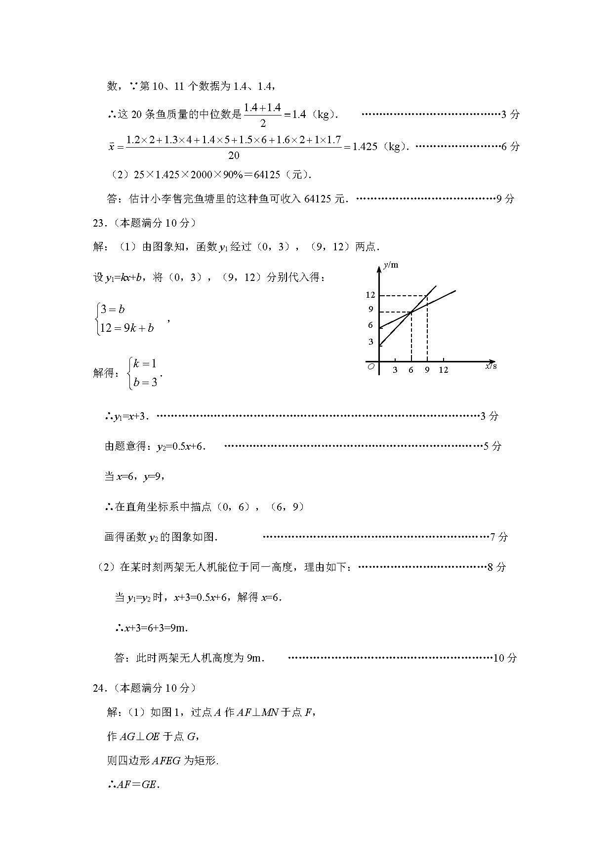 2024年03月份河北省石家庄市长安区九年级数学摸底考试试题及答案