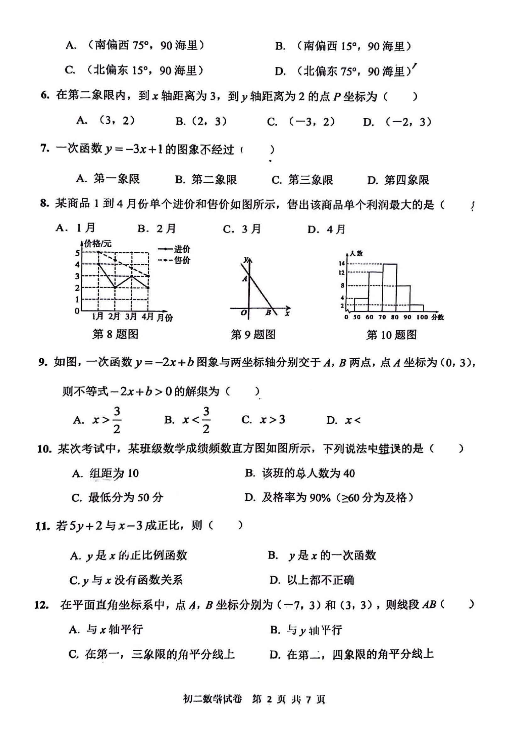 2024年04月份河北省石家庄市第四十八中学八年级期中考试数学试卷及答案！